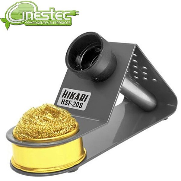 SUPORTE PARA FERRO DE SOLDAR COM ESPONJA METALICA HSF-20S