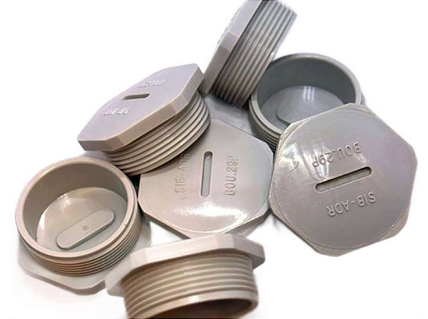 TAMPAO HEXAGONAL POLICARBONATO PG29 CZ - 25PÇS