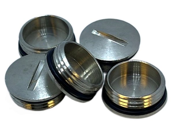 TAMPAO REDONDO - LATAO NIQ PG13,5 - COM ORING - KIT 5PÇS