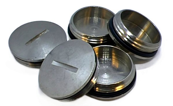 TAMPAO REDONDO LATAO NIQ PG21 - COM O-RING   KIT COM 5PÇS