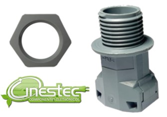 TERMINACAO RETA  CONTRA PORCA M25 X 1,5 PARA CONRRUGADO NW17  CINZA