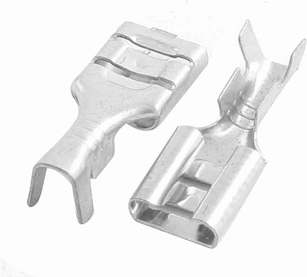 TERMINAL FASTON FEMEA 6,3mm COM JANELA E SEM TRAVA COM 10 PECAS