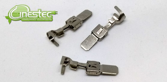 TERMINAL FASTON MACHO 6,3MM  LISO SEM TRAVA - CADA 5PCS