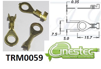 TERMINAL OLHAL PARA CABO 0,2 A 1,0MM / FURO 5,0MM