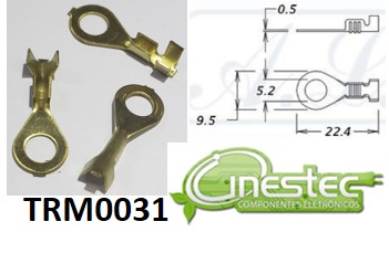 TERMINAL OLHAL PARA CABO 0,5 A 1,5MM / FURO 5,2MM