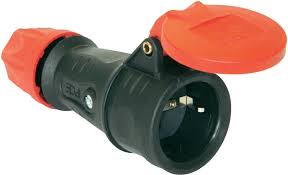 TOMADA, PADRAO SCHUKO 16A, 2P, 250V, IP44 - PCE - VERMELHO