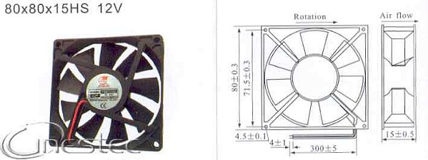 VENT. COOLER 12V 80 x 80 x 15mm
