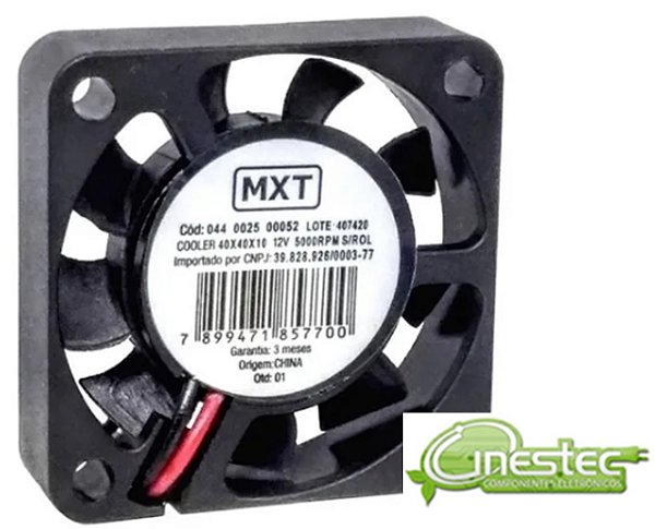 VENT.COOLER 12V 40 x 40 x 10mm 2 FIOS