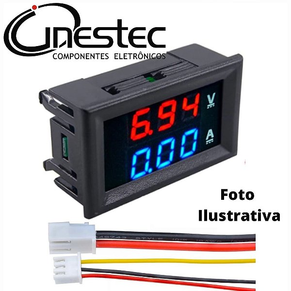 VOLTIMETRO / AMPERIMETRO DC 100V x 10A  (De 4V a 30V)