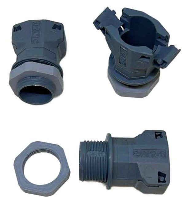 KIT 5PÇS CONECTOR TERMINACAO RETA PG11 P/ CORRUGADO NW12 /13