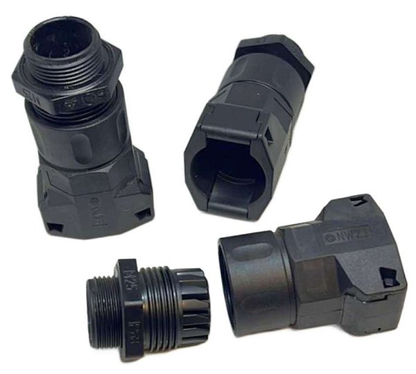 KIT 4PÇS CONEXAO RAPIDA RETA S/ CONTRA PORCA M25 / NW23 PRT