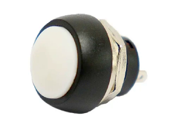 CHAVE PUSH BOTON BRANCA 12mm A PROVA D'AGUA PBS-33B