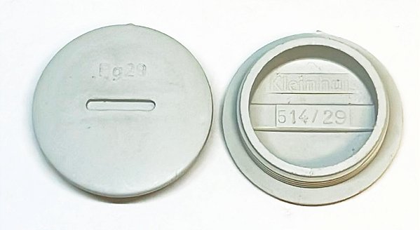 KIT 5PÇS TAMPAO TIPO FENDA POLIAMIDA ROSCA PG29  CINZA