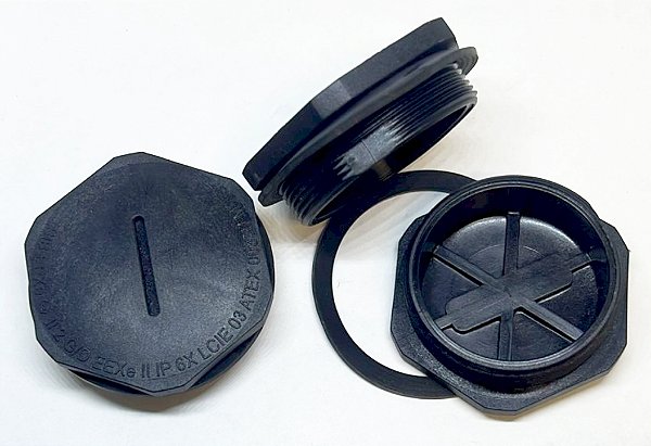 TAMPAO HEXAGONAL EXE POLIAMIDA PA6 M50 PRETO KIT C/ 3 PÇS