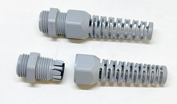 KIT 3PÇS PRENSA CABO C/ ALIVIADOR M16 x 1,5 PA6 CINZA