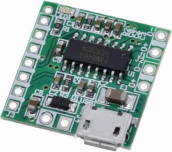 MINI MODULO AMPLIFICADOR DE SOM ESTEREO - PAM8403 - 5V 2x3W