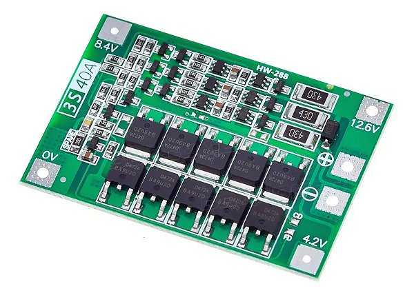 PLACA DE PROTECAO BMS BATERIAS LI-ION (18650) 3S 40A