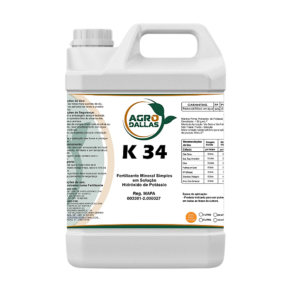 K 34 - Potássio Concentrado para Qualidade, Peso e Resistência