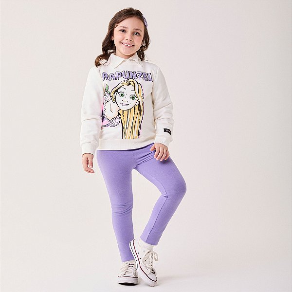 CONJUNTO CASACO E LEGGING RAPUNZEL LILÁS BIMBI