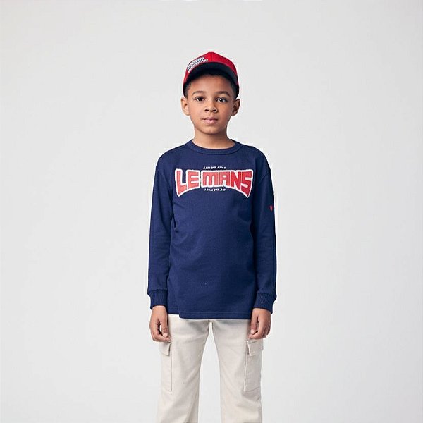 T-SHIRT MANGA LONGA MENINO LE MANS AZUL YOUCCIE