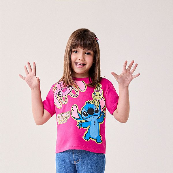 T-SHIRT STITCH AND FRIENDS PINK BIMBI