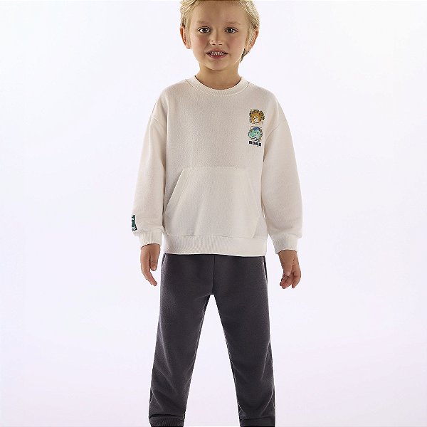 CONJUNTO BLUSAO E CALCA EM MOLETOM SEM FELPA 04 000106 NATURAL