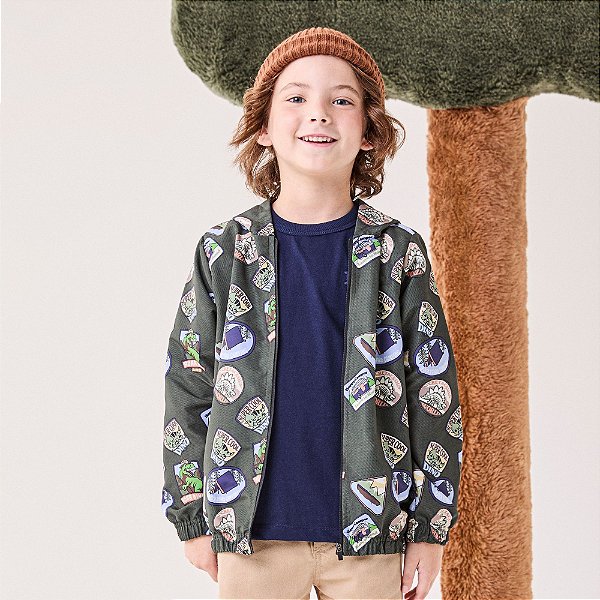 JAQUETA COM CAPUZ 04 PATCHE CAMPING BIMBI