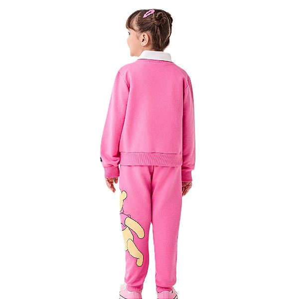 CONJ CASACO E CALCA POOH 02 ROSA CHERRY/DONUT