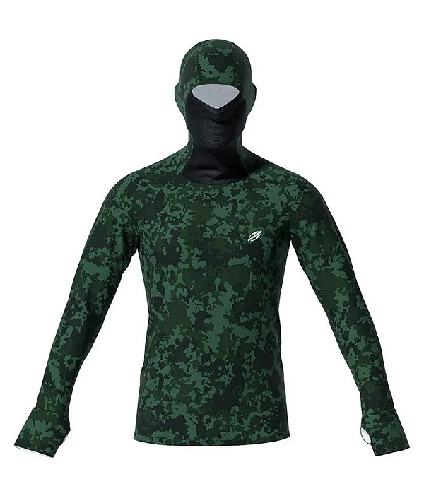Camiseta Lycra UV Com Capuz Manga Longa Mormaii - Camuflado