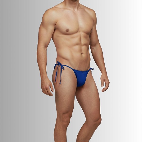 Tanga Cueca Calcinha Masculina Ajustável Preto Fio Dental