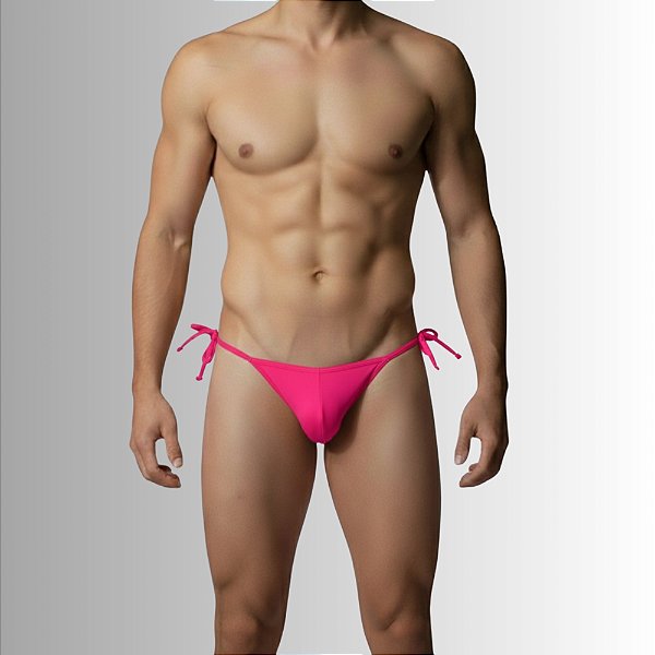 Tanga Cueca Calcinha Masculina Ajustável Preto Fio Dental