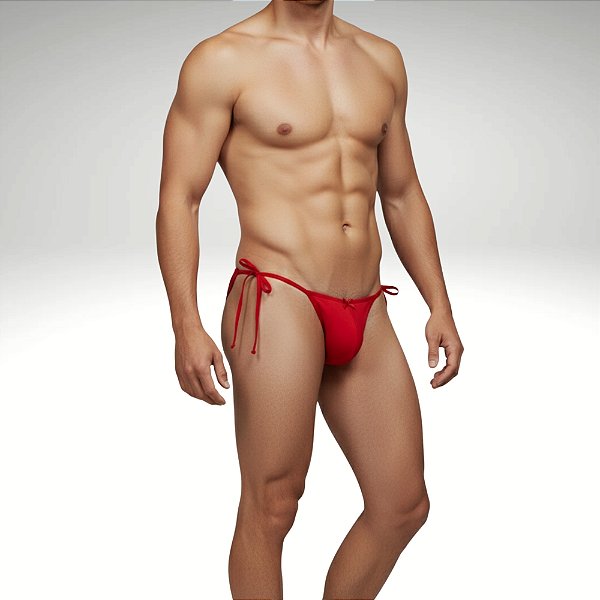 Tanga Cueca Calcinha Masculina Ajustável Preto Fio Dental