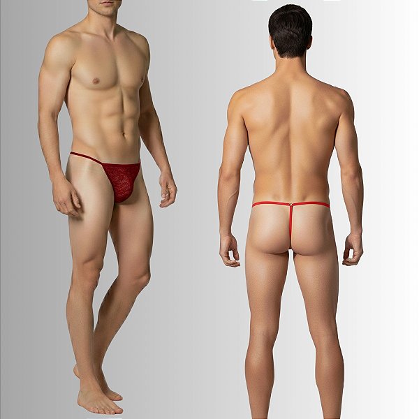 Calcinha Masculina Thong Micro fio dental em renda
