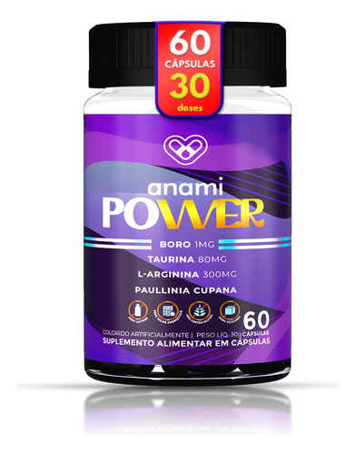 Boro + Arginina + 18 Vitaminas Minerais Quelato 1000mg 60 Cp