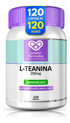 L Teanina 200mg L-theanine | 120 Cápsulas - P/ Foco E Calma