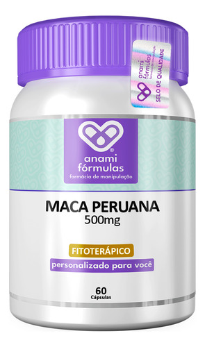 Maca Peruana 500mg Extrato 90% Sapopin. | 60 Cápsulas