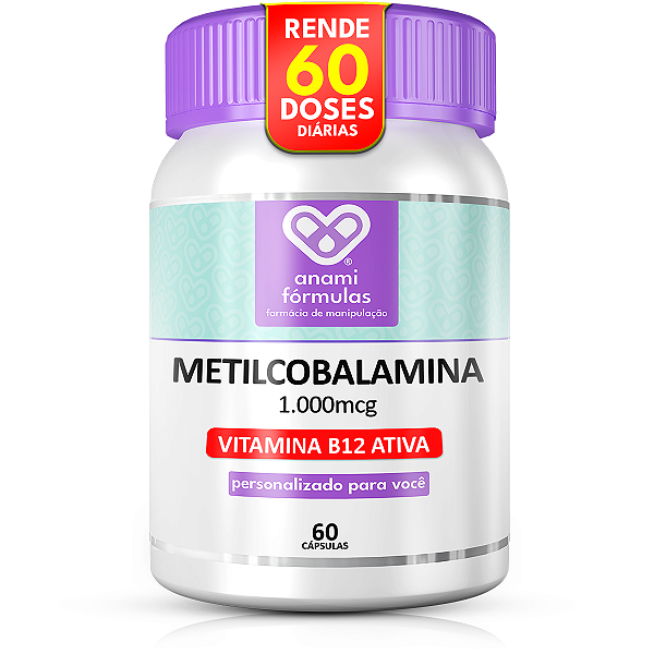 VITAMINA B12 METILCOBALAMINA 1000mcg - 60 Cápsulas - 60 Doses