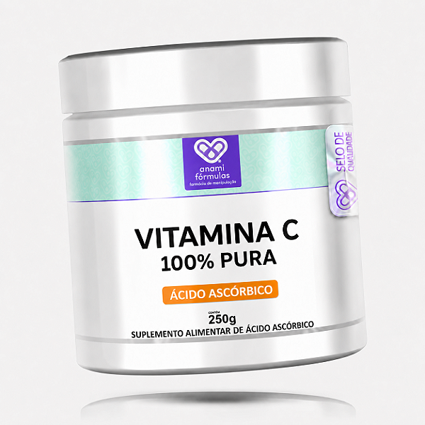 VITAMINA C em Pó 1000mg por Dose - Ácido Ascórbico - 250g - 250 Doses