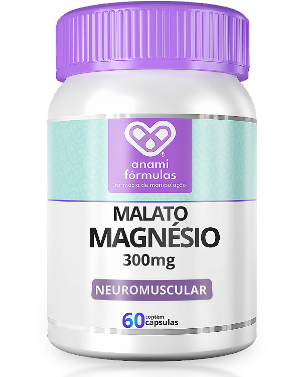 MALATO DE MAGNÉSIO 300mg - 60 Cápsulas - 60 Doses