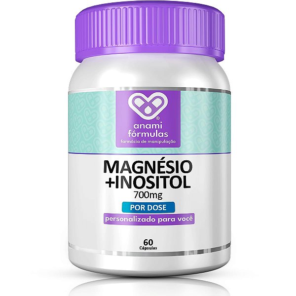 MAGNÉSIO BISGLICINATO 200mg + MIO-INOSITOL 500mg por Dose - 60 Cápsulas - 30 Doses