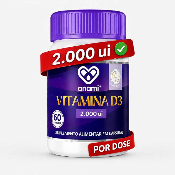 VITAMINA D3 2000UI - Colecalciferol em TCM - 60 Cápsulas - 60 Doses