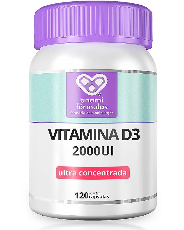 VITAMINA D3 2000UI (50mcg) - Colecalciferol em TCM - 120 Cápsulas - 120 Doses