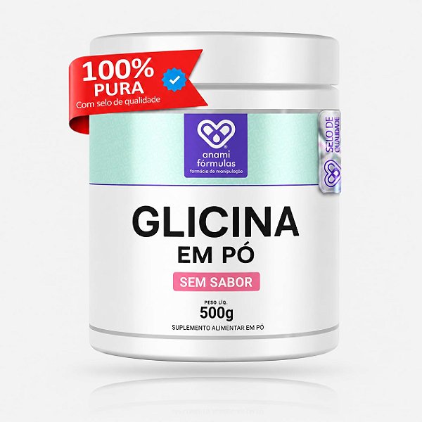 GLICINA em Pó 2000mg por Dose - 500g - 250 Doses