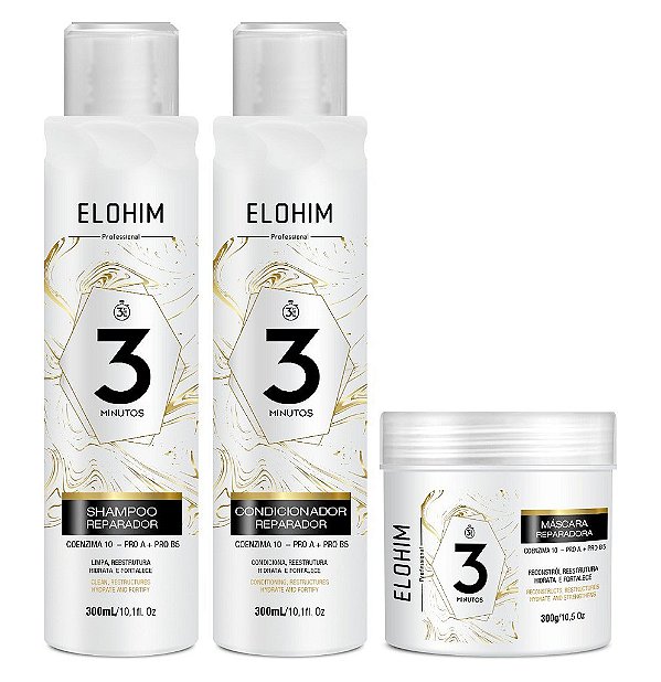 Kit Hidratação Profunda 3 Minutos Elohim Professional - 300G