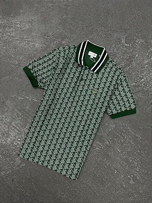 Polo Lacoste Monograma Verde