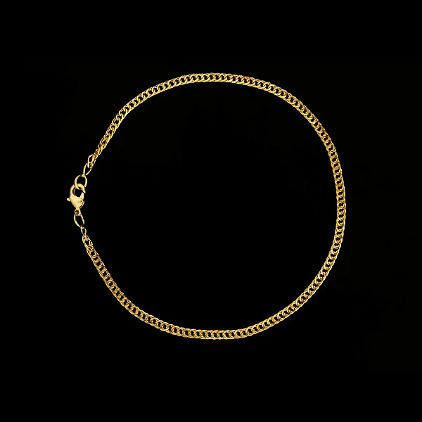 Pulseira Grumet Dupla (2mm) - 19cm ou 21cm - Banhado a Ouro 18K