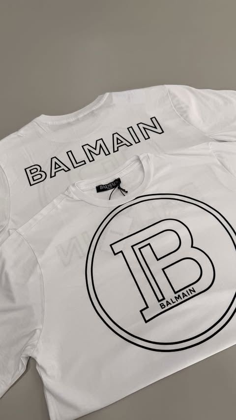 Camiseta Balmain Gola Careca Edição Paris-France Branca
