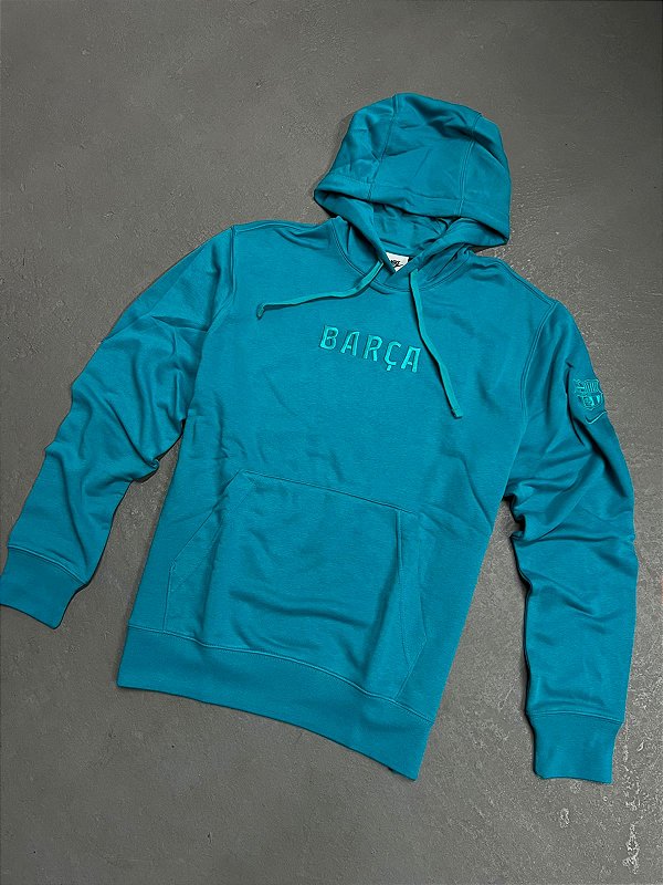 Moletom Nike Barcelona III Club French Terry Azul Piscina