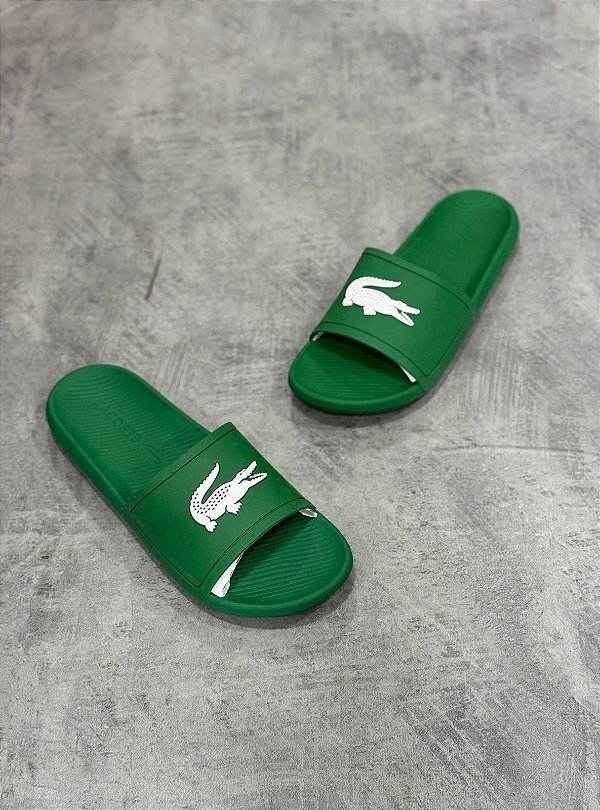 SLIDE LACOSTE CROCO-VERDE