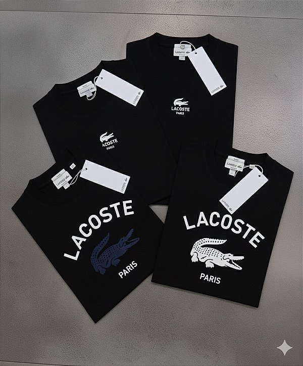 Camiseta Lacoste Paris – Estilo Europeu, Elegância Francesa Preto